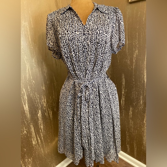 NWT MSK WOMEN Navy/ Animal Print Dress Size 22W - Picture 1 of 8